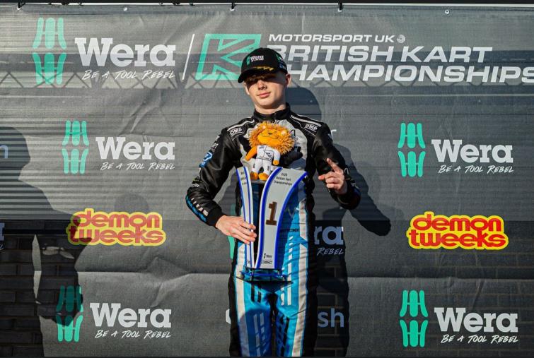 Harrison Whitticombe with his championship trophy